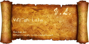 Végh Lola névjegykártya