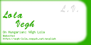lola vegh business card